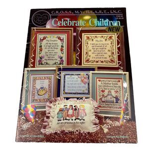 Cross My Heart 96 Celebrate Children Cross Stitch Leaflet VTG 1994 Sampler
